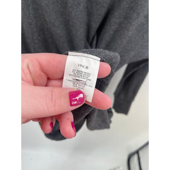 VINCE Grey Cowl Neck Tunic Length Sweater Size Medium - Picture 5 of 7